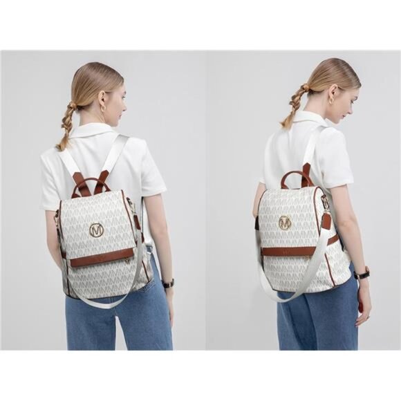 Women Fashion Backpack Purse Multi Pockets Signature Anti-Theft Rucksack Travel main image 5